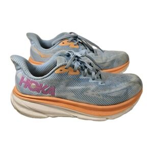 Hoka One One Clifton 9 Womens 8.5D Shoes Airy Blue‎ Running Walking